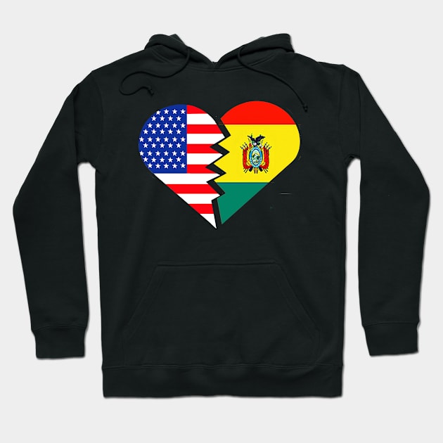 Bolivia T-Shirt Spanish Teacher USA Flag Heart Hoodie by hispanicworld